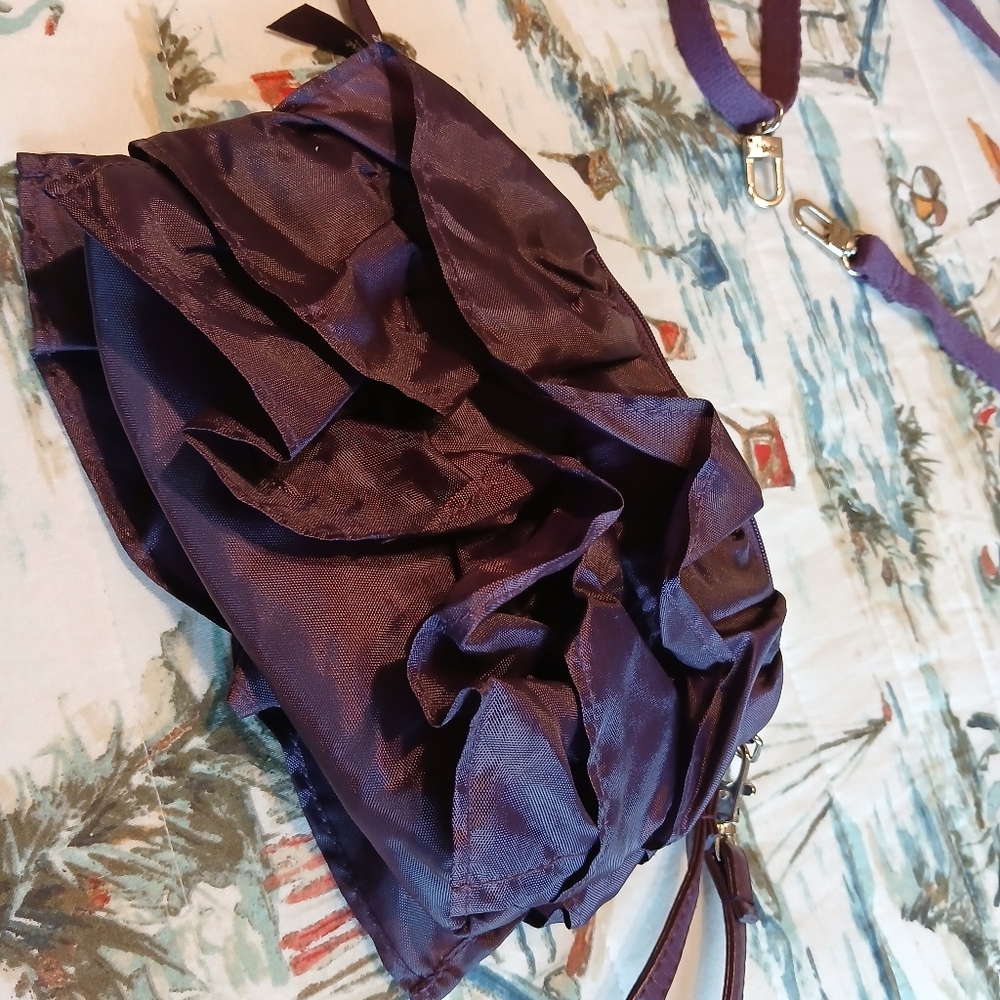 ThirtyOne Ruffle Wristlet With Bonus Crushed Berry Crossbody Strap